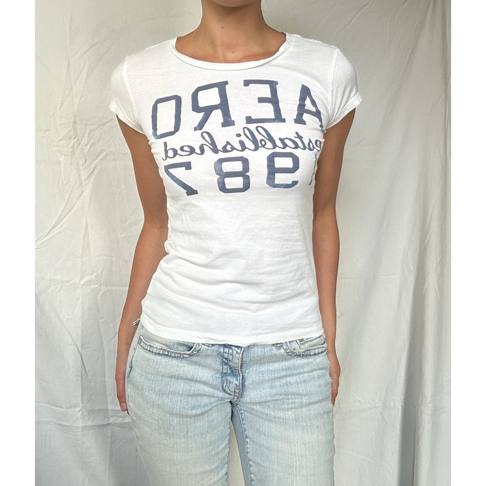 2000s Aeropostale Graphic Baby Tee Y2K Indie Mall Soft Girl Preppy